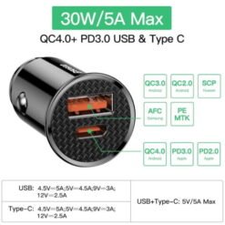 Alternative view of Baseus USB Type U+C 30W PPS Fast Car Charger