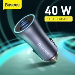 Alternative view of Baseus Metal 40W USB + Type-C Car Charger (With Type-C  Cable)