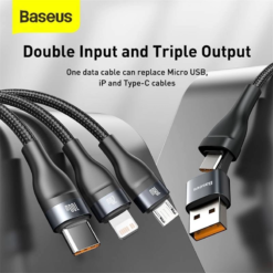 Alternative view of Baseus Flash Series Two-for-three Fast Charging Data Cable U+C to M+L+C 100W
