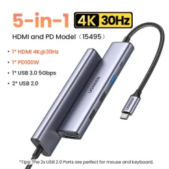 Alternative view of UGREEN Multifunctional 5-IN-1 USB C HUB