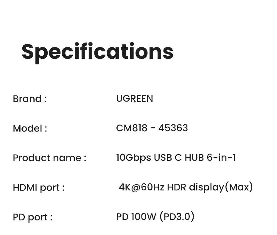 GREEN 6-in-1 USB C HUB with Hdmi-1