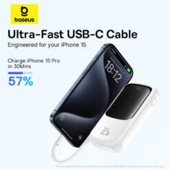 Baseus Qpow Pro Power Bank 10000mAh 22.5W Type-C Cable