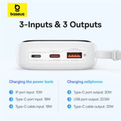 Baseus Qpow Pro Power Bank 10000mAh 22.5W Type-C Cable