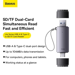 Baseus Lite Series USB-A and Type-C to SD/TF Card Reader